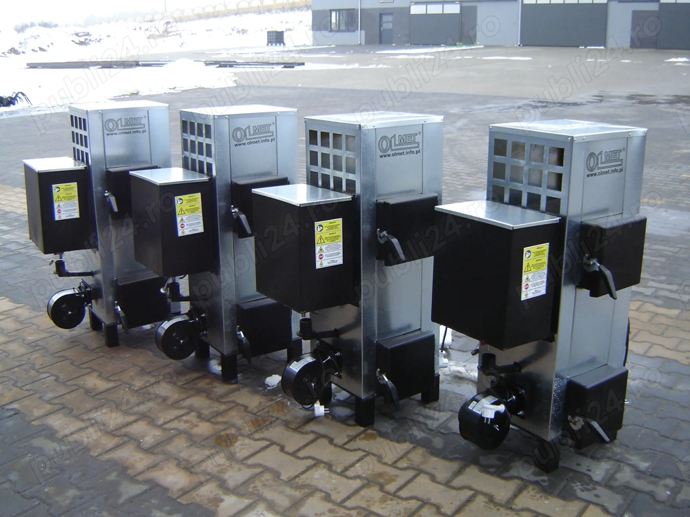 Aeroterme pe ulei ars si lemne pentru incalzire hale,ateliere,depozite sau sere de 20,30 sau 50kw.