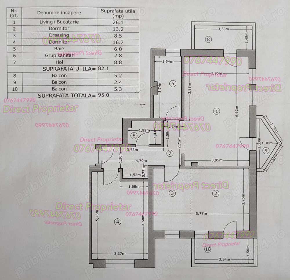 Apartament 3 camere mobilat utilat loc parcare inclus 