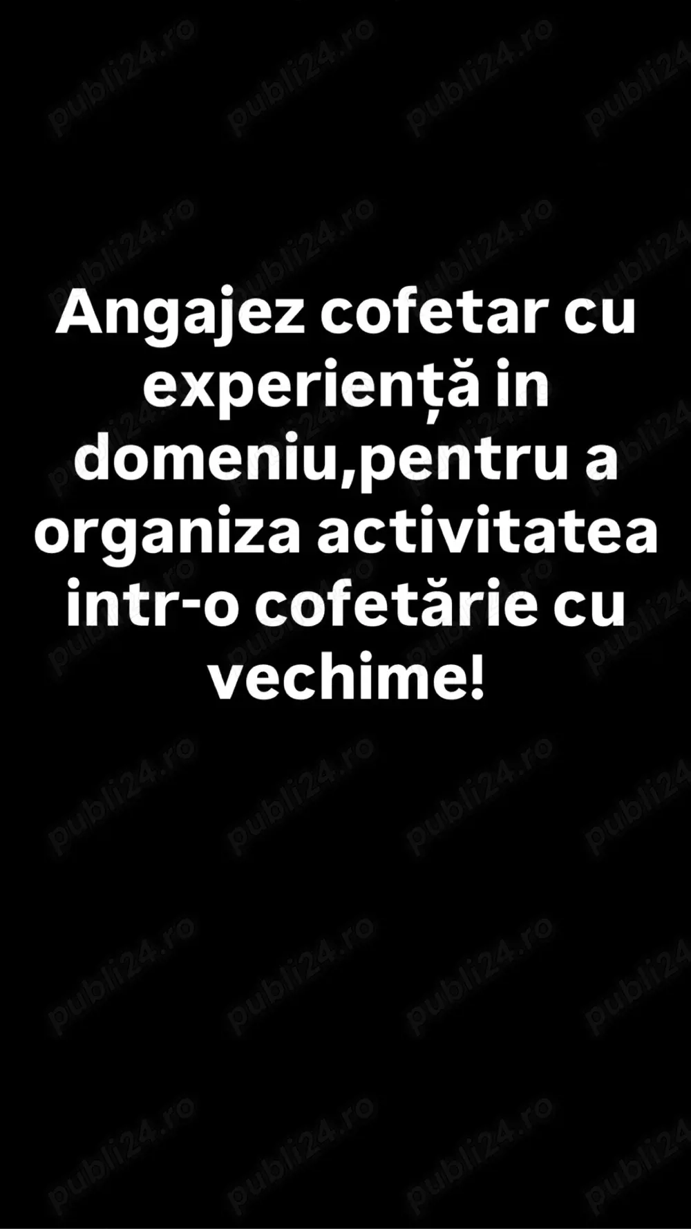Angajez cofetar cu experienta in Constanta