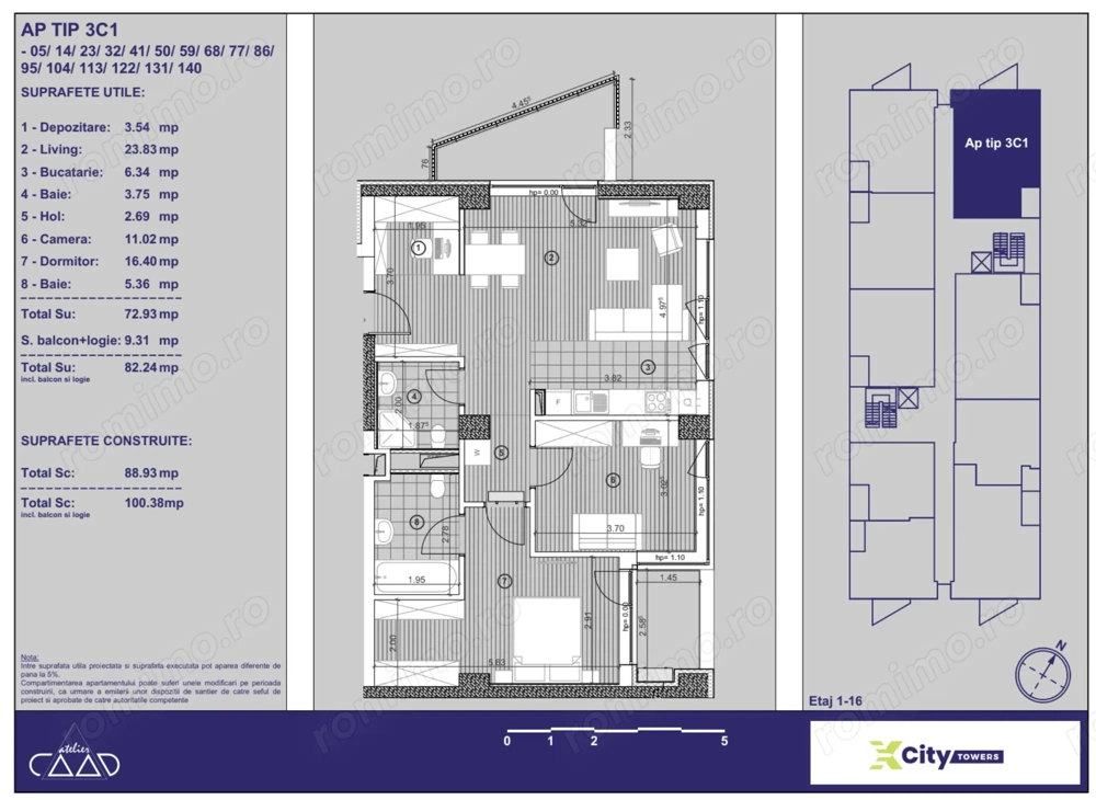 Apartament NOU, cu 3 camere în Timișoara,  parcare subterană inclusă