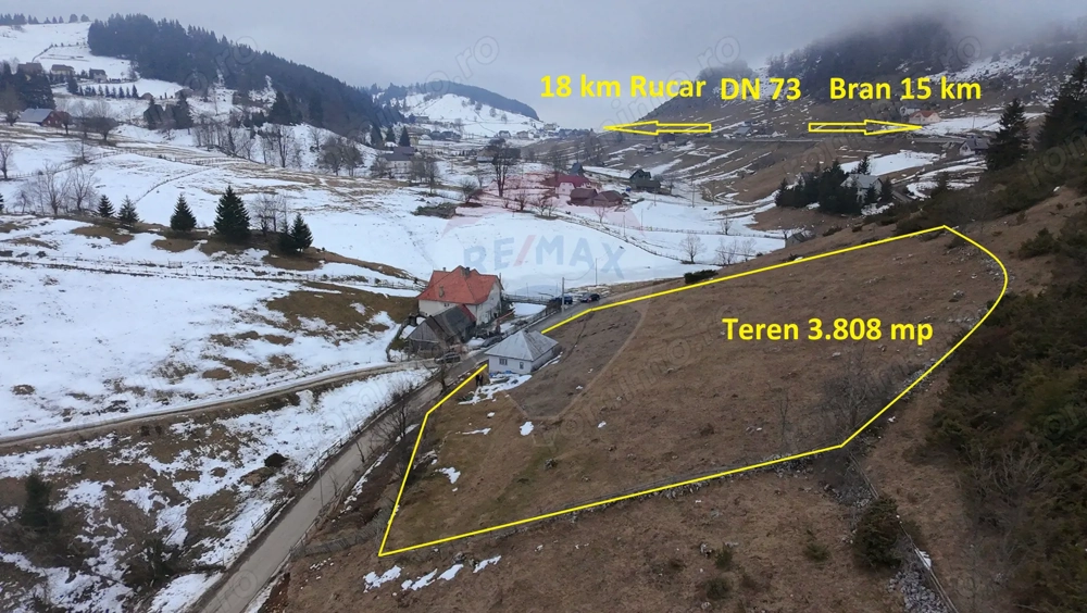 Teren 3808mp+Casă Fundata, Brașov - Cheile Grădiștei - Drum asfaltat