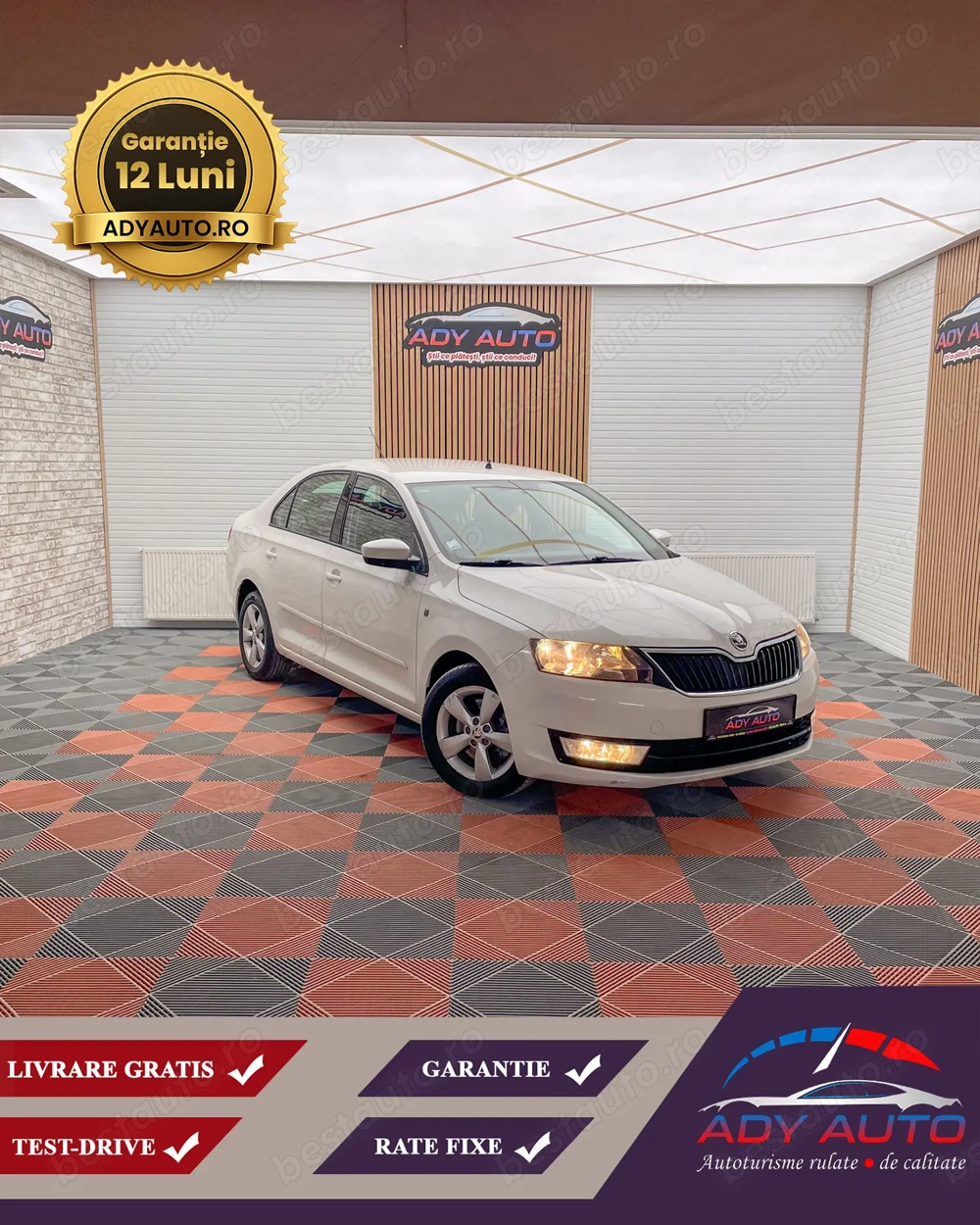 SKODA RAPID 2014. Diesel. Rate fixe . Garantie 12 luni . Buy back . Test drive . Livrare gratis