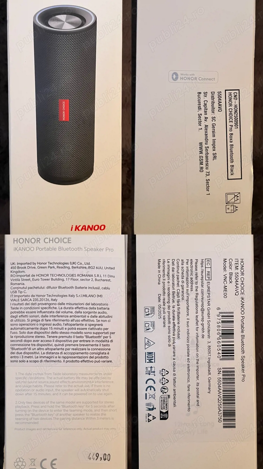 Boxă HONOR CHOICE iKANOO Portable Bluetooth Speaker Pro