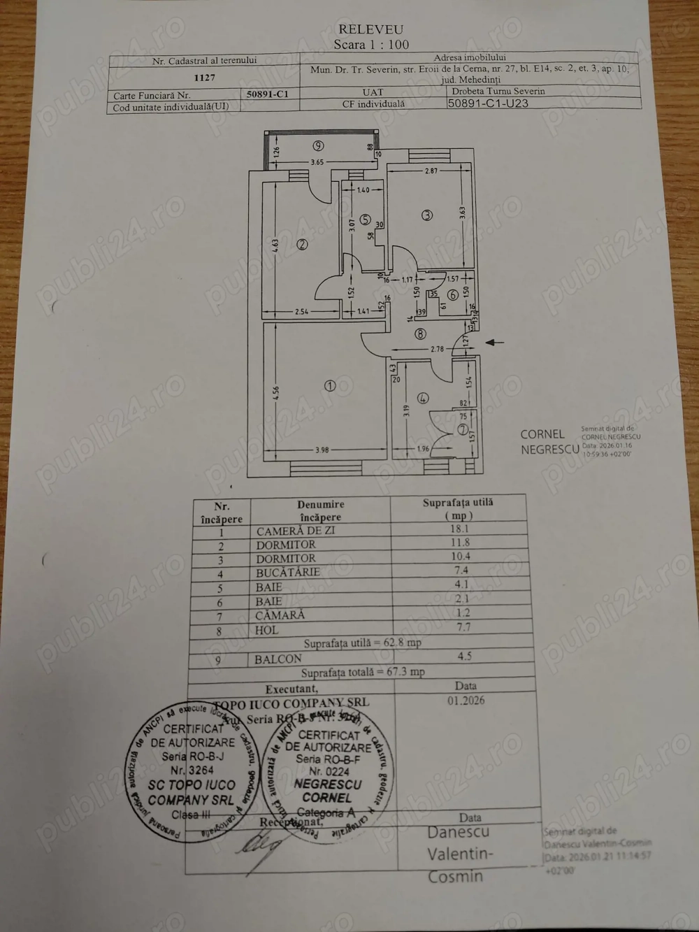 Vand apartament 3 camere decomandate Zona Hotel Traian