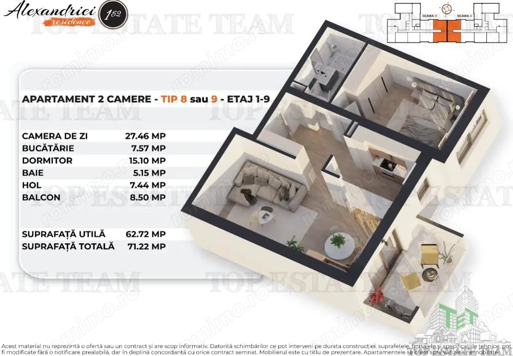 2 Camere Soseaua Alexandriei, Bucuresti, Apartament Spatios