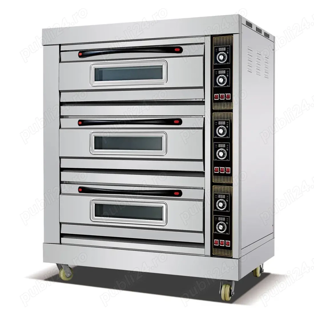 Cuptor profesional - 3 niveluri, cate 2 tavi de 40 x 60 cm pe nivel, trifazic