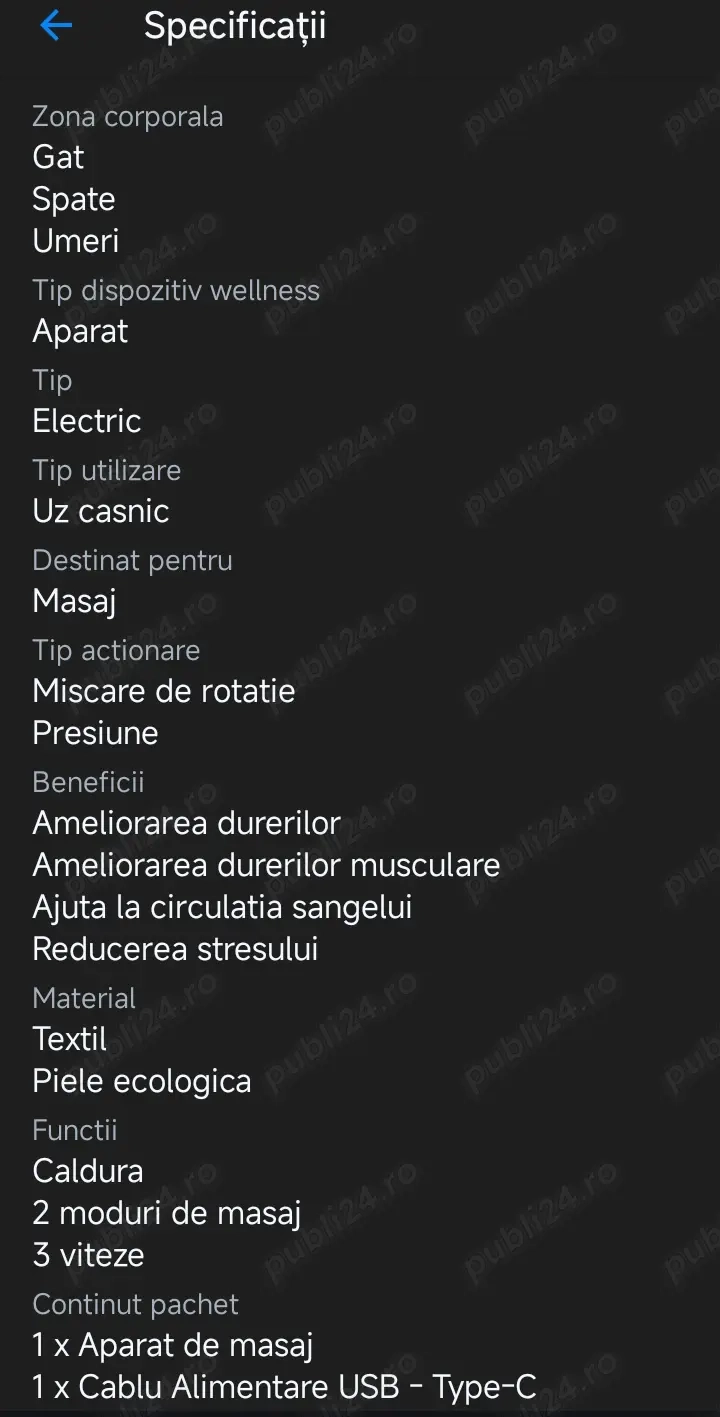 Aparat de masaj cervical 