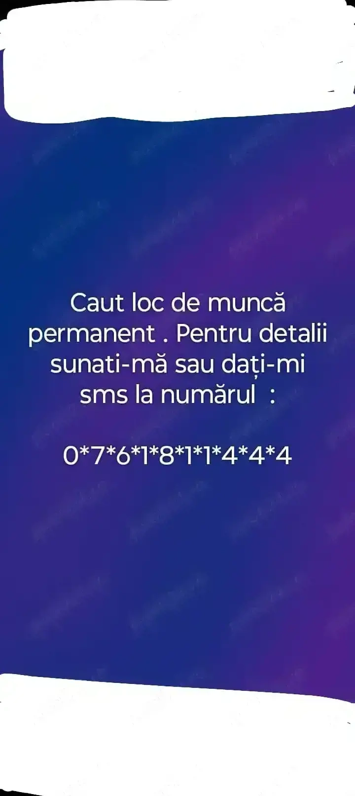 Caut loc de muncă permanent în Mangalia.