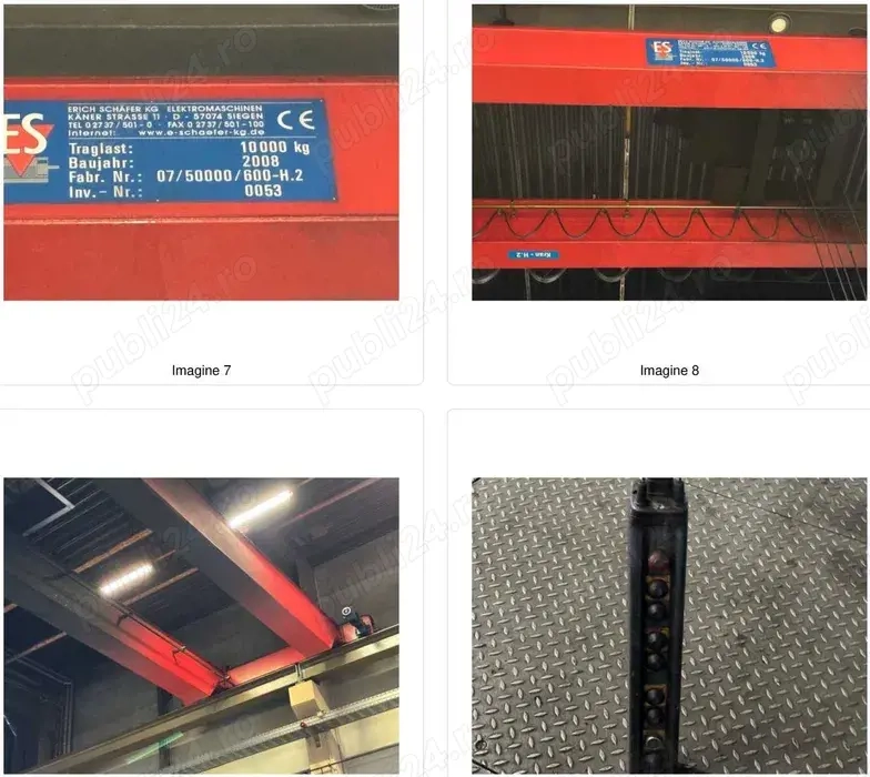 Pod rulant DEMAG 10 tone, 17 metri, fabricat 2008