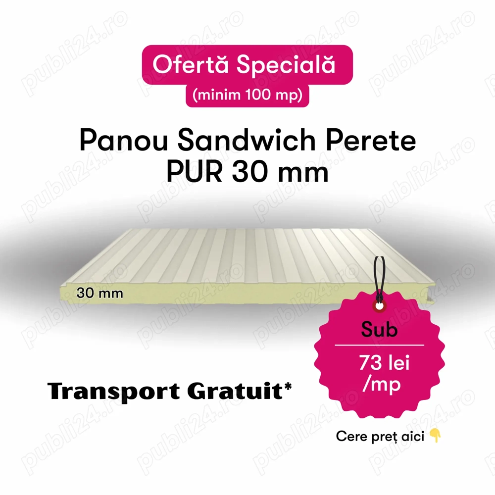 Panouri Sandwich - Transport GRATIS pentru minim 100 mp - Depozit Panoterm