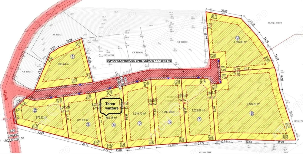 Teren intravilan 865 mp in Tocile pretabil casa de vacanta