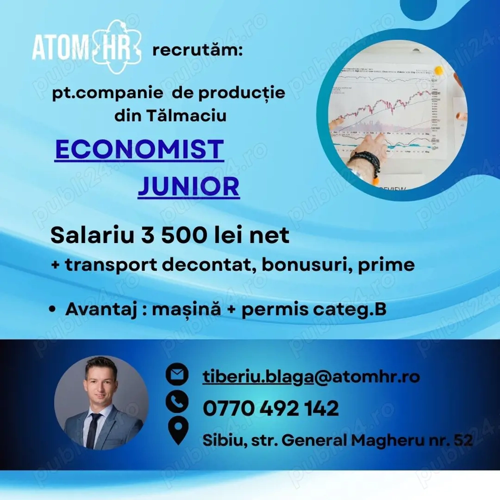 Atom HR angajează Economist Junior! 