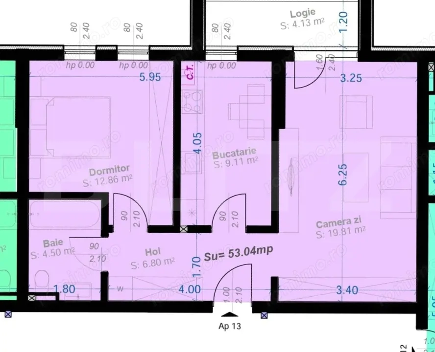 ​Apartament 2 Camere, 53mp | Zona Aradului | Etaj 1