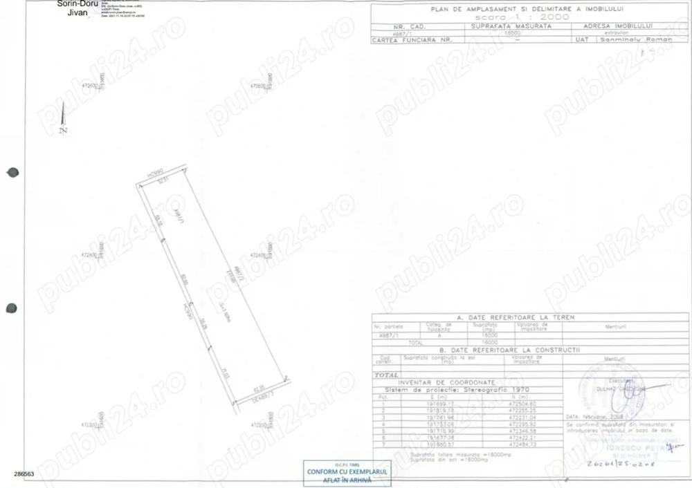 16000mp teren arabil 52,5m front la sosea, Sanmihaiu Roman