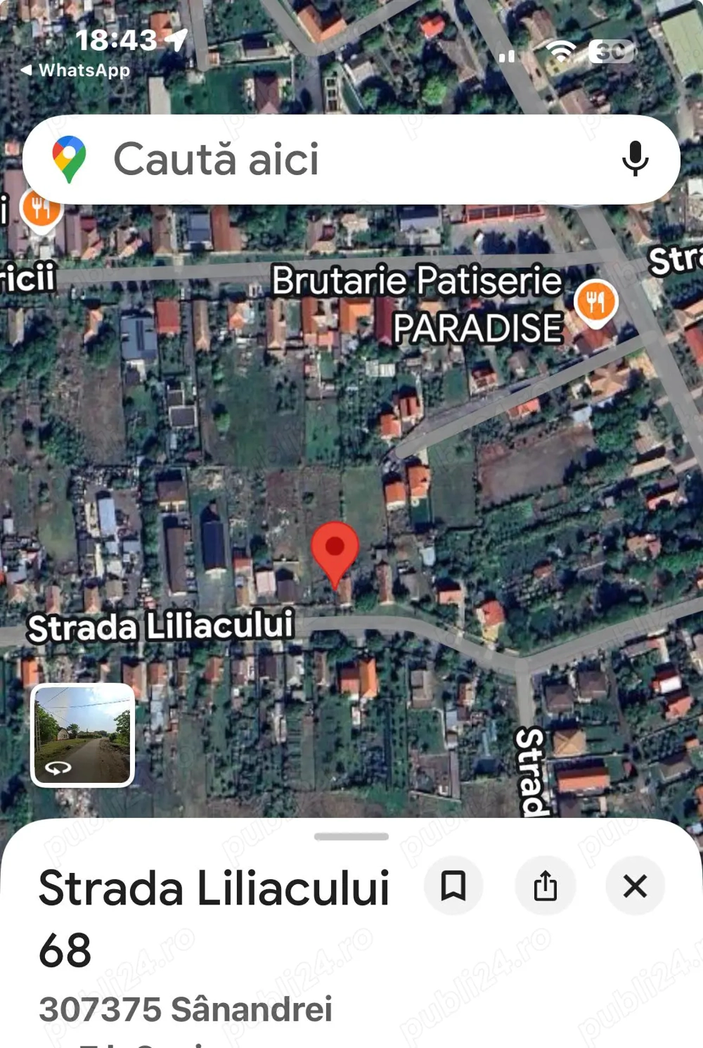  teren intravilan 897 mp Sanandrei, strada asfaltata - 50.000   