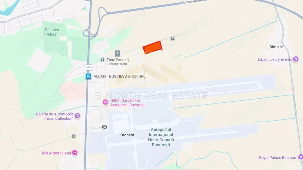 Teren 2.850 mp închiriat – flux direct către Aeroport ideal Rent a Car – Otopeni