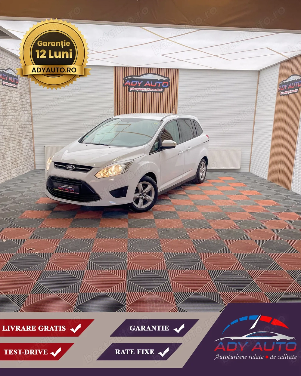 Ford GRAND C-MAX. USI CULISANTE ,RAR+ITP.Livrare gratis toata tara.Buy-back . Test drive .