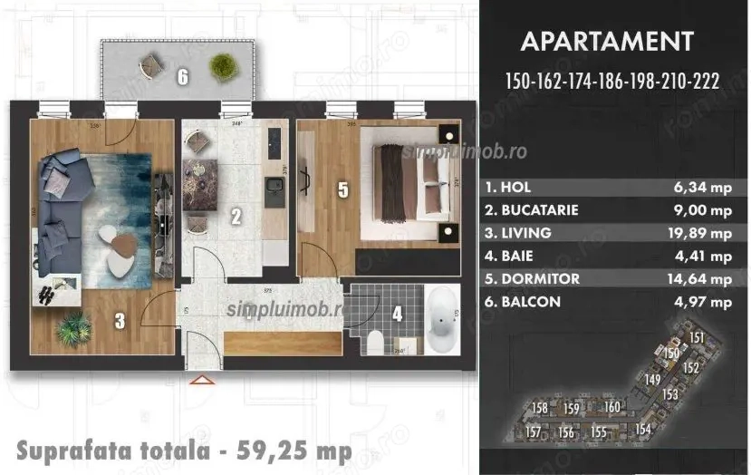 Decomandat 60mp Bloc 2025 Centrala Proprie