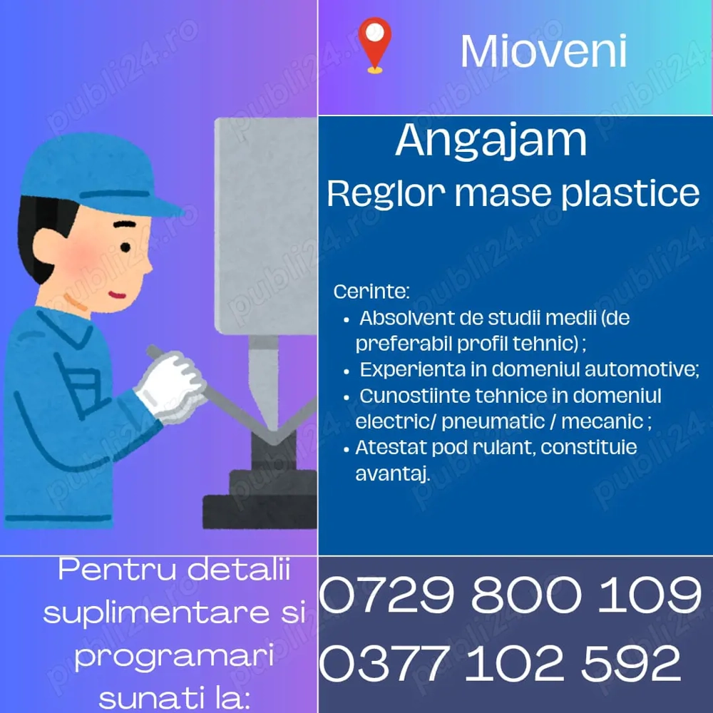 Angajam REGLOR-  Mioveni jud Arges