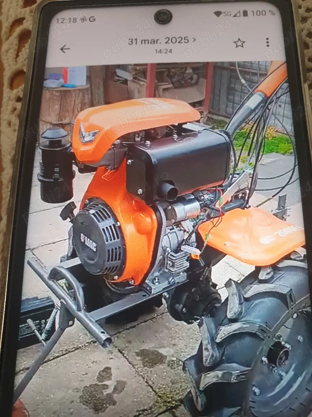 Vînd Motocultor Loncin 1200 diesel, 12cp ca nou, cu remorca DKD 750 Kg