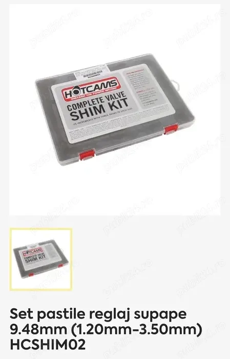 Set pastile reglaj supape 9.48mm (1.20mm-3.50mm) HCSHIM02