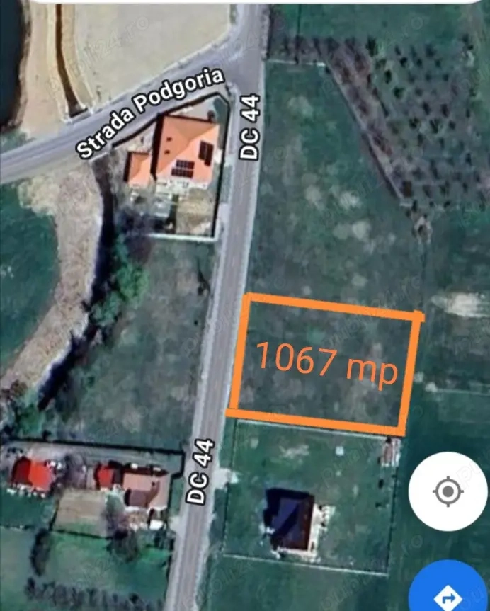 Teren intravilan 1067 mp la  Fughiu, com Osorhei, langa soseaua principala 
