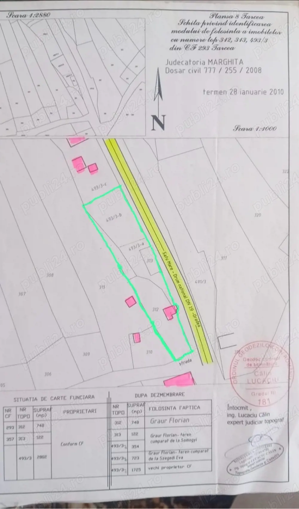 Vand teren intravilan in centrul comunei Tarcea
