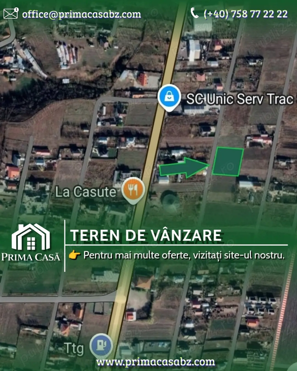 Investiție Imobiliară: Teren 1947mp d=40m în Posta Calnau BZ la 45.000  neg. 