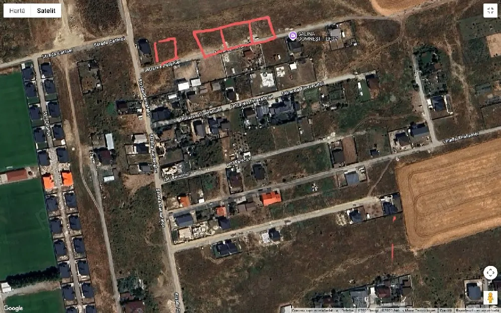 Vând 4 loturi teren în Domnești Ilfov, strada Garoafei (Intrarea Petuniei)