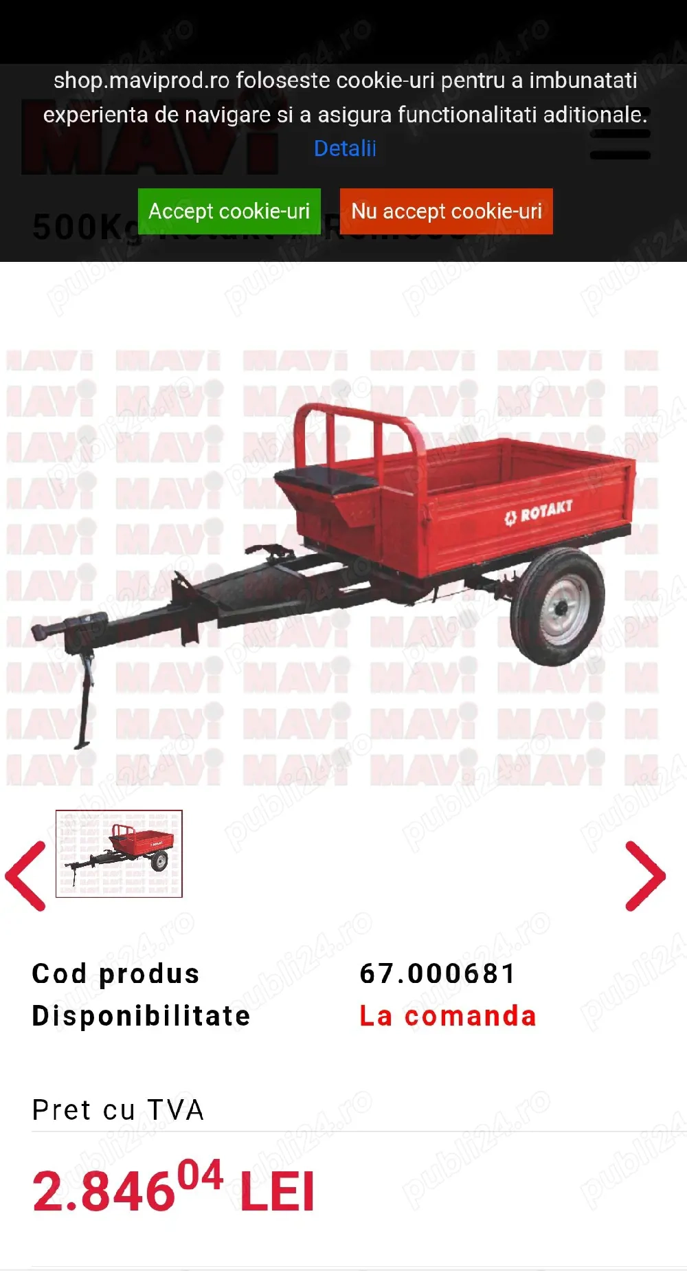 Remorcă basculabilă ROTAKT