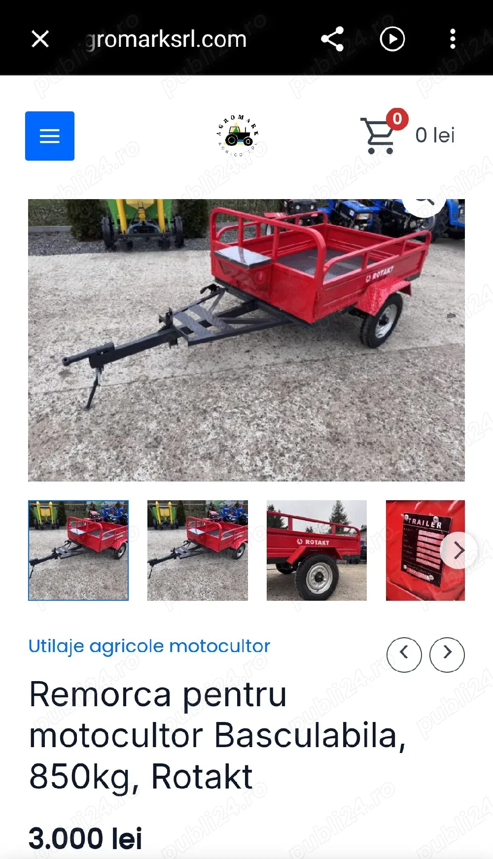 Remorcă basculabilă 