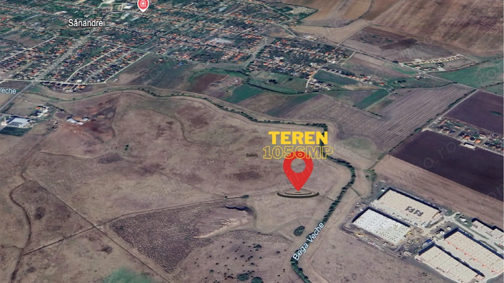 Teren intravilan 1056 mp de vânzare în Sânandrei