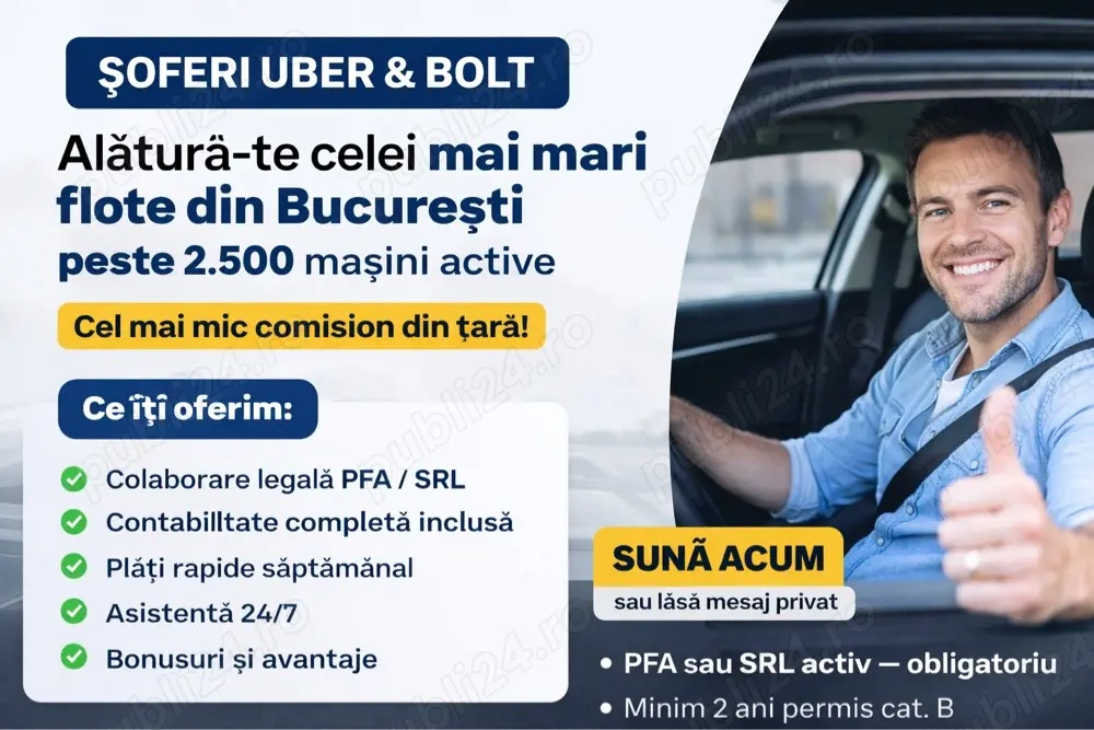 Șoferi Uber & Bolt Masini Chirie Colabroare