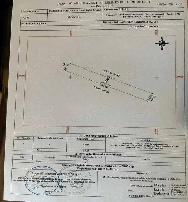 Teren de vanzare Mogosesti -Giurgiu