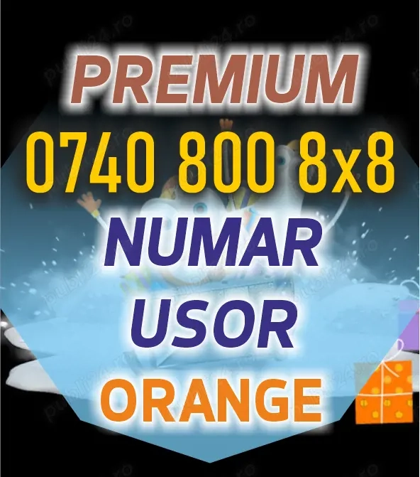 Numar Orange cu Zero -  740 ^ 800 ^ 8x8 - Premium VIP deosebit usor aur gold numere cartela sim