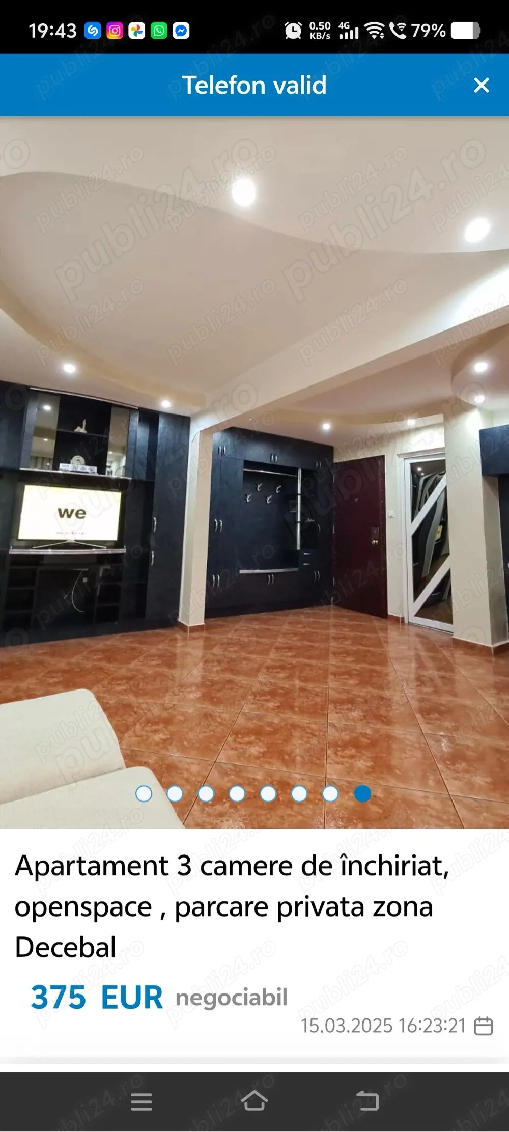 Inchiriez apartament 3 camere ,Decebal 