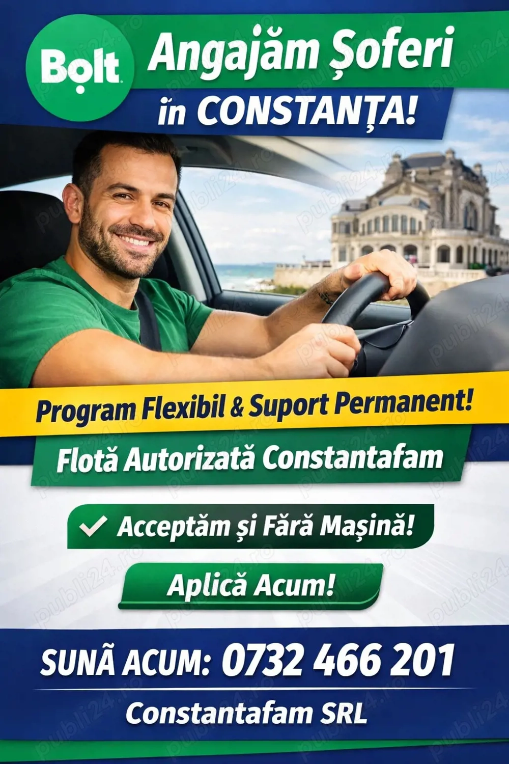 Angajam soferi Uber Bolt-Constanta