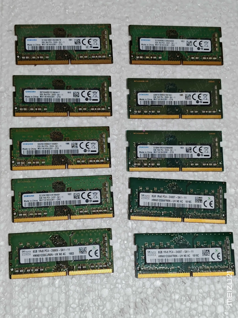Memorie ram laptop Samsung 8Gb DDR4 2666Mhz   pret pe bucata