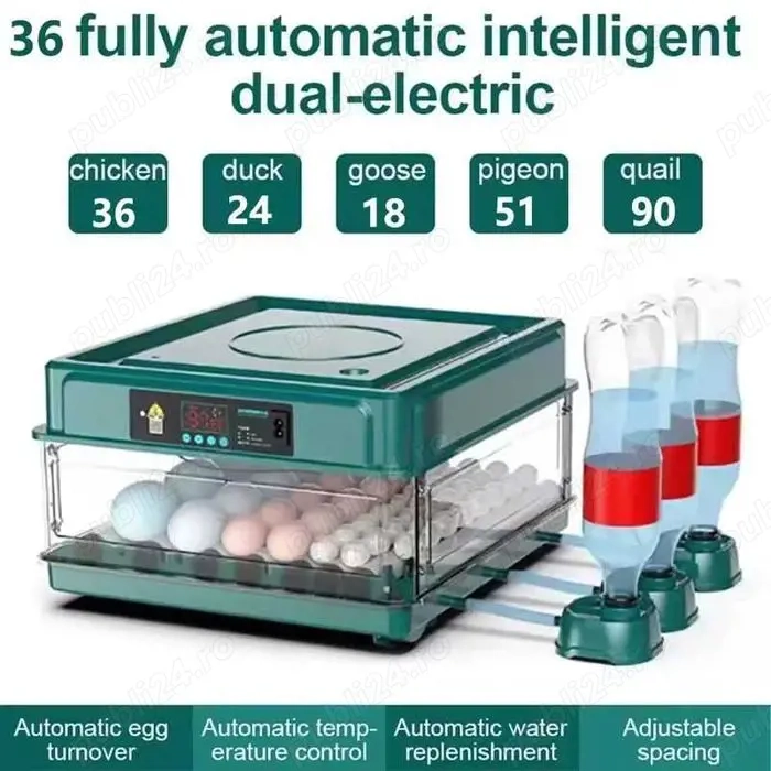 Incubator oua, capacitate 36 oua, rotire automata oua