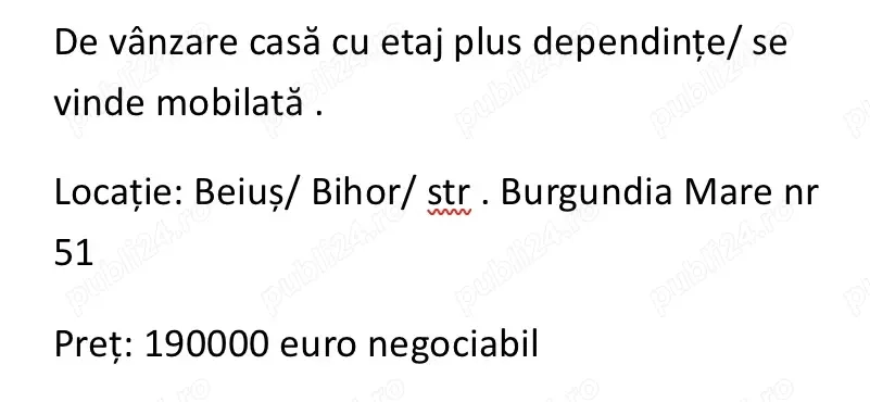 Vânzare casă cu etaj plus dependințe 