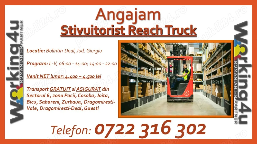 Stivuitorist Reach Truck Depozit Produse Electrice