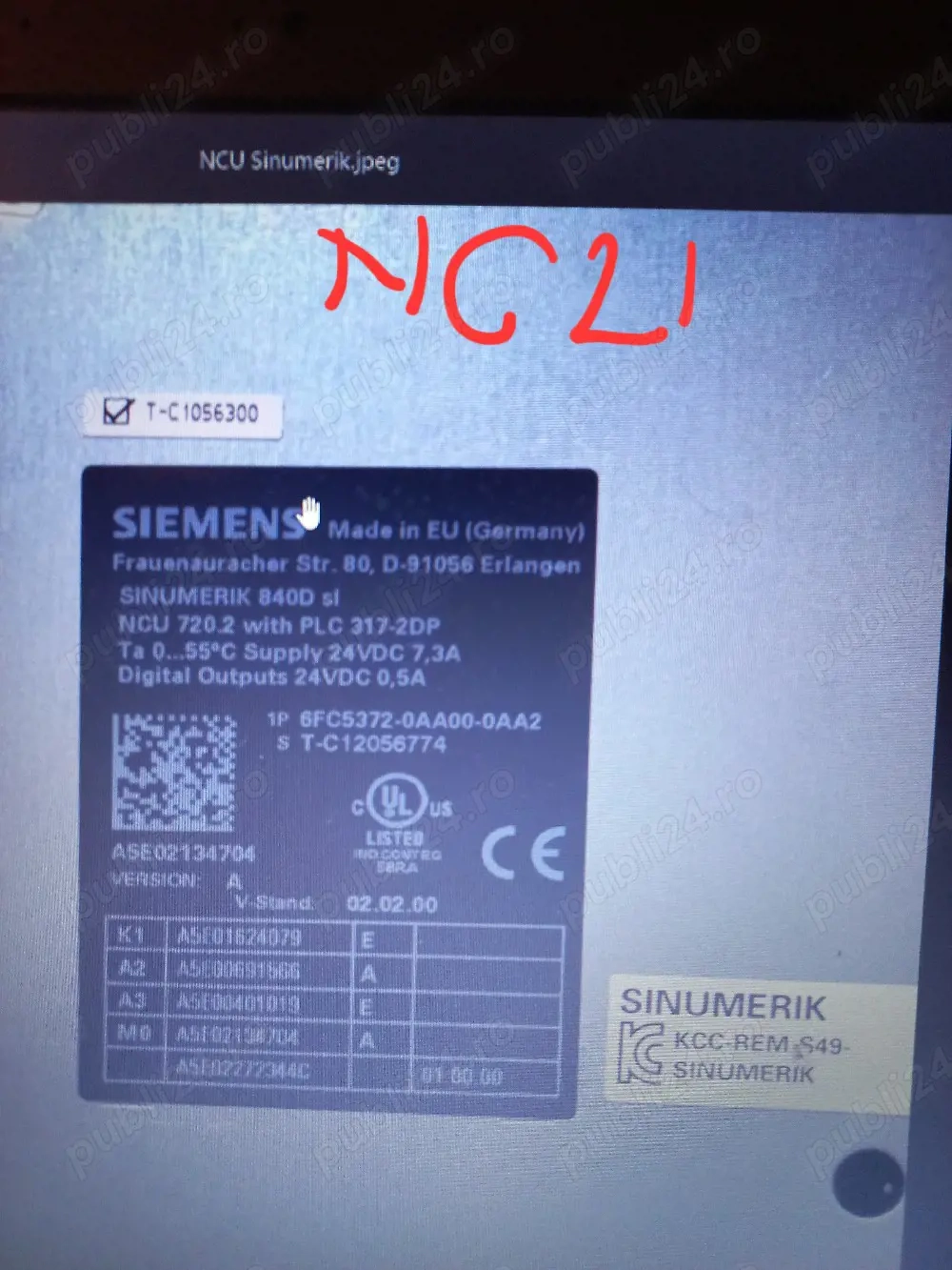 Vand unitate  NC Sinumerik 840Dsl  si  PCU  50  