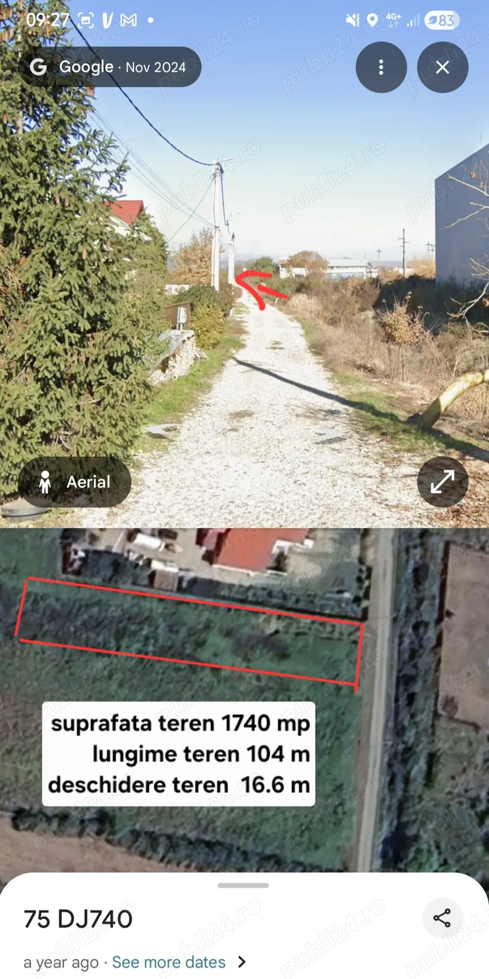 Vând teren intravilan 1740mp-Maracineni, Arges