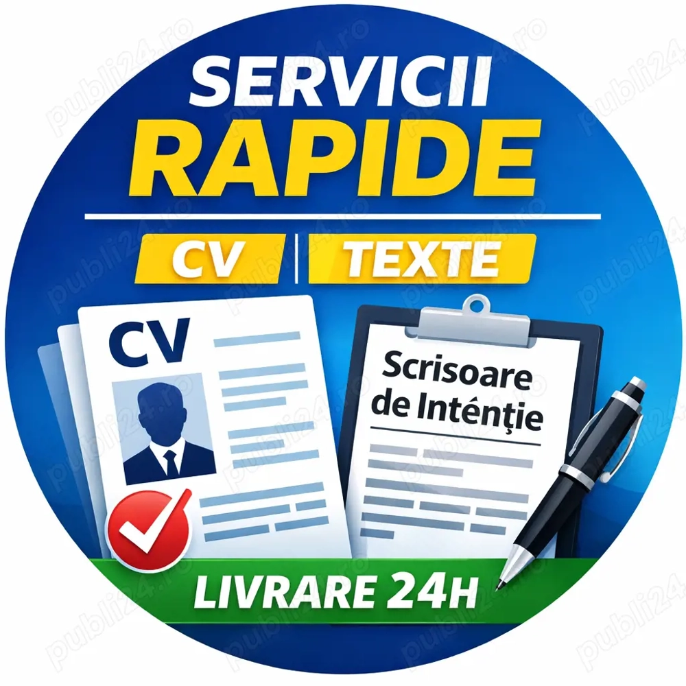 CV Profesional + Scrisoare de intenție   Livrare rapidă 24h