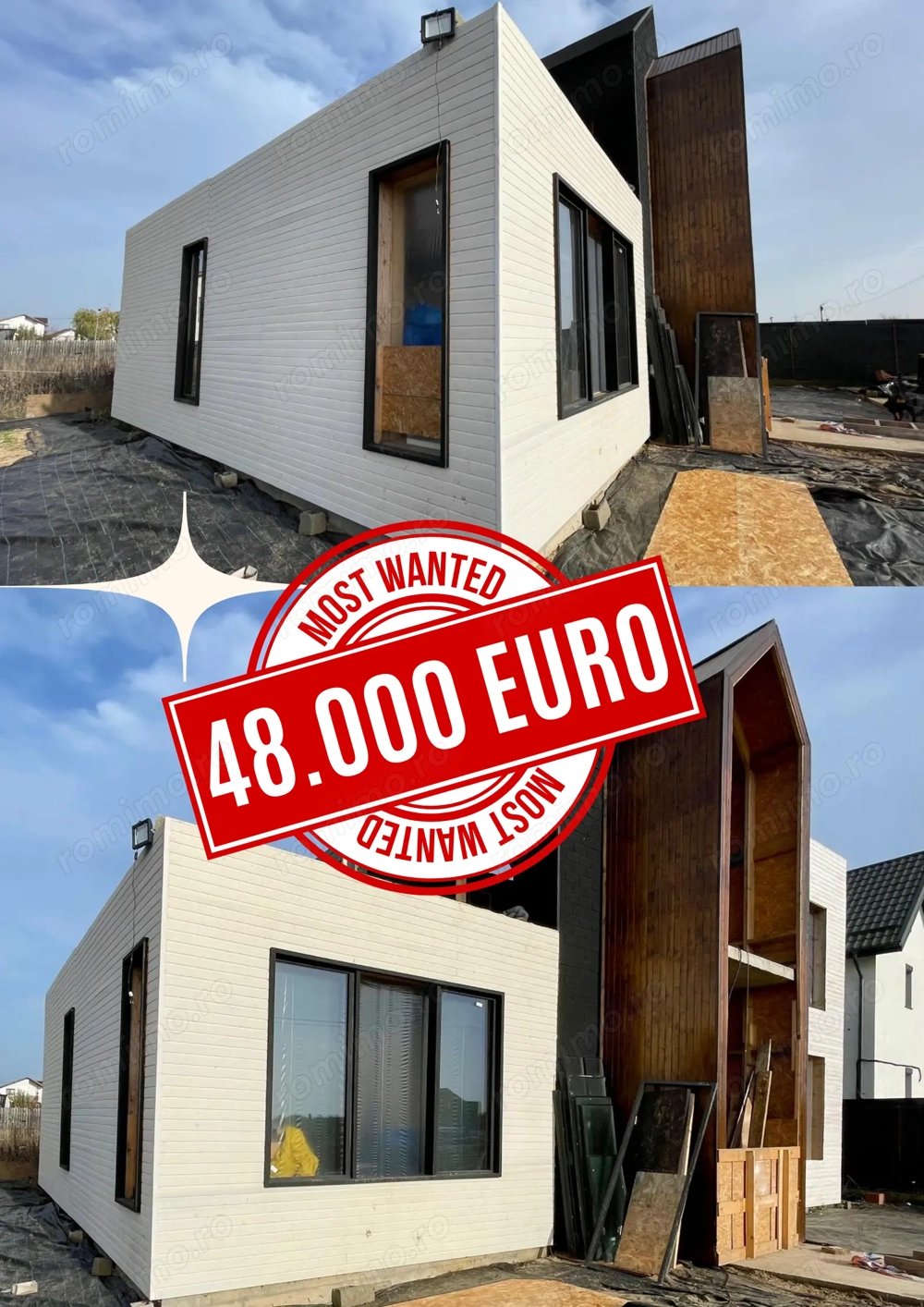 Casă nouă cu curte 80 mp + parcare | 48.000 Euro  | Săbăreni   Ilfov | Fără comision