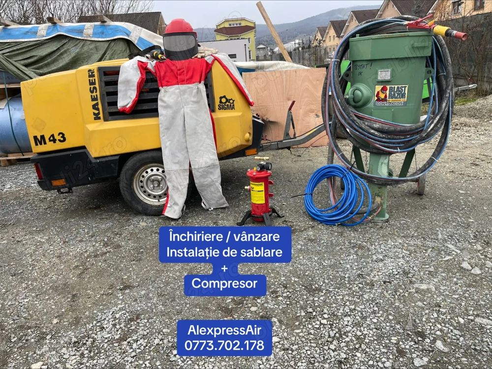 Instalații de sablare + Compresoare   închiriere și vânzare directă !