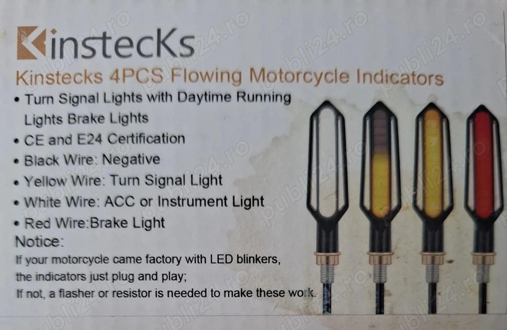 Set 4 semnalizări motocicletă LED– versiune nouă