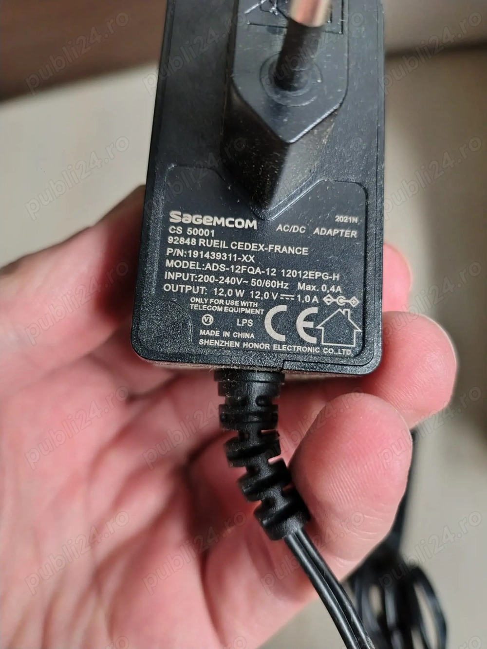 Sursa de alimentare, Sagemcom. Incarcator 12V, 1A. 12W