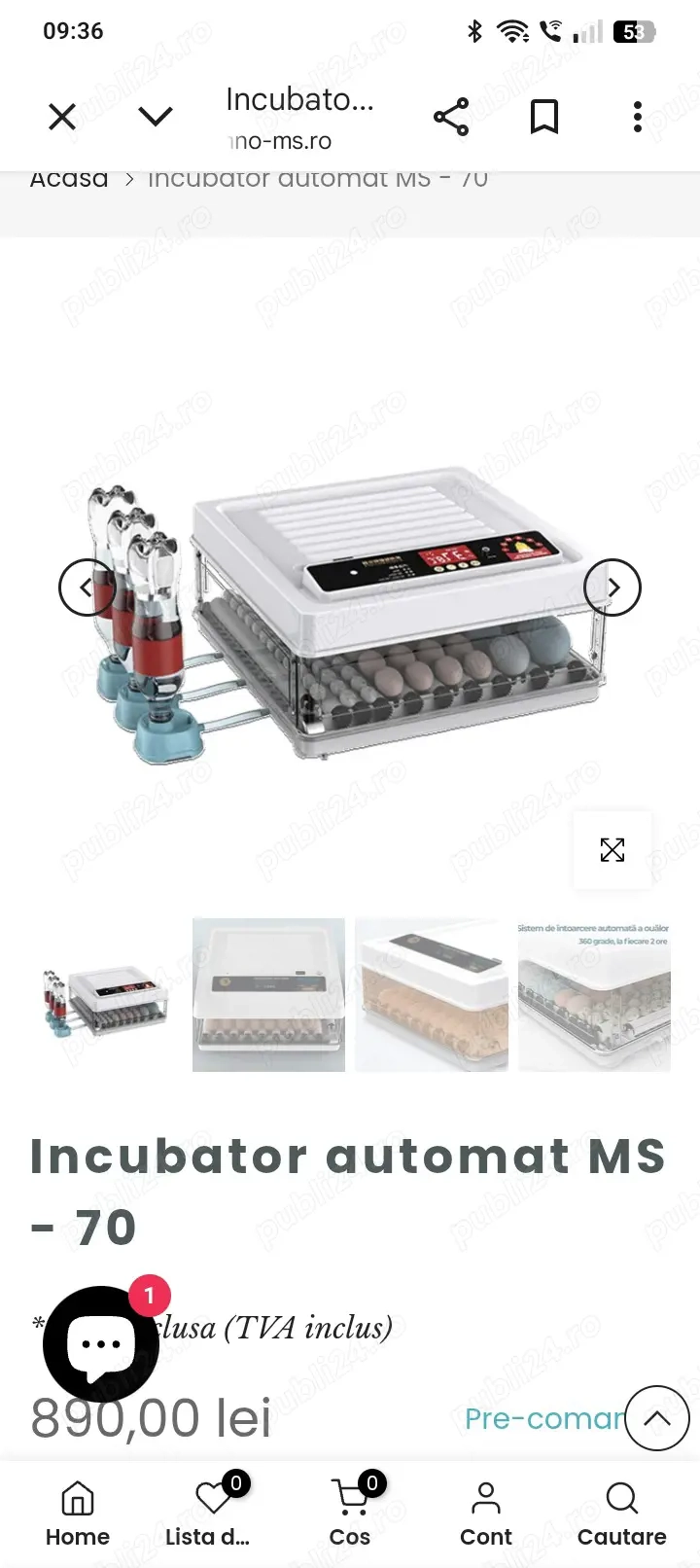 incubator ( clocitoare) ms 70