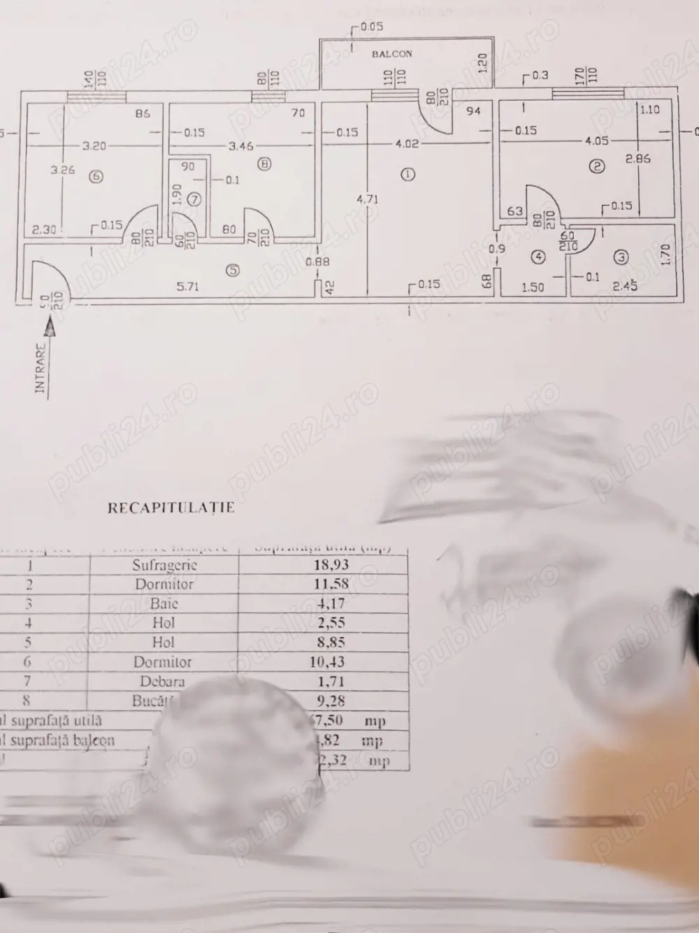 Apartament 3 camere Prundu parter centrala termopan mobilat clasic